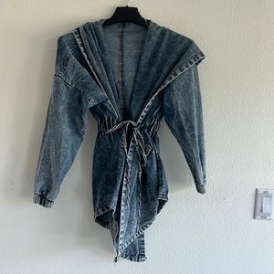 Hooded stretch waist jean coat! 90s